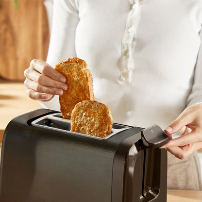 Tefal Subito Black Stainless Steel Toaster & Kettle Breakfast Set with extra-high lift lever