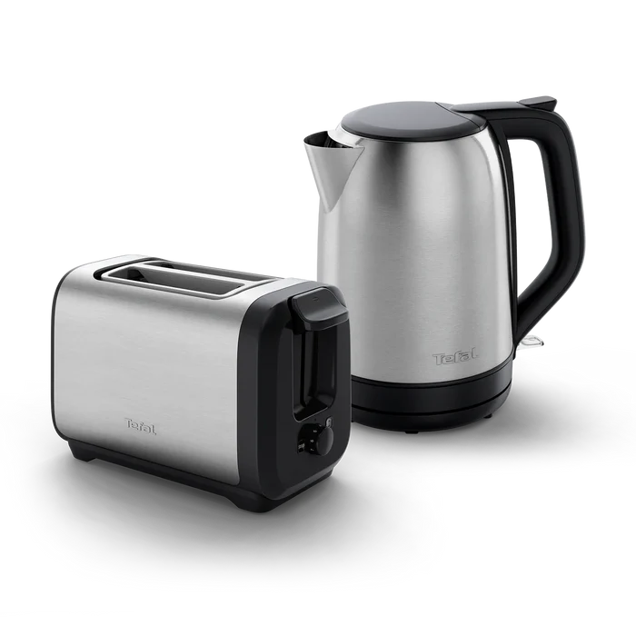 Tefal Subito Stainless Steel Toaster & Kettle Breakfast Set TT5SAD
