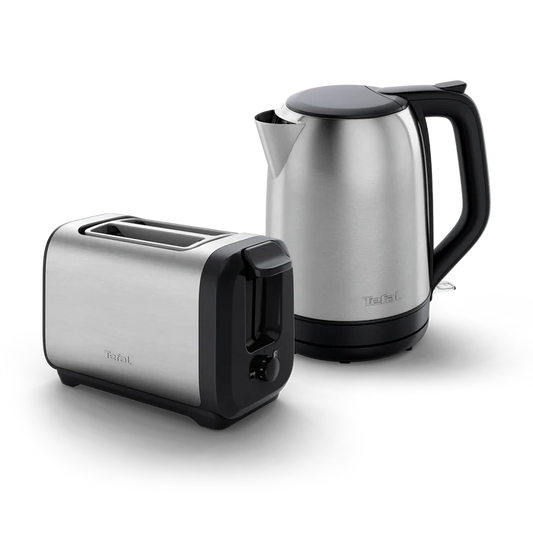 Tefal Subito Stainless Steel Toaster & Kettle Breakfast Set TT5SAD
