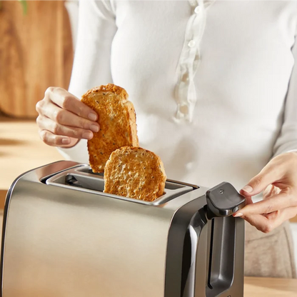 Tefal Subito Stainless Steel Toaster & Kettle Breakfast Set TT5SAD with extra-high lift lever