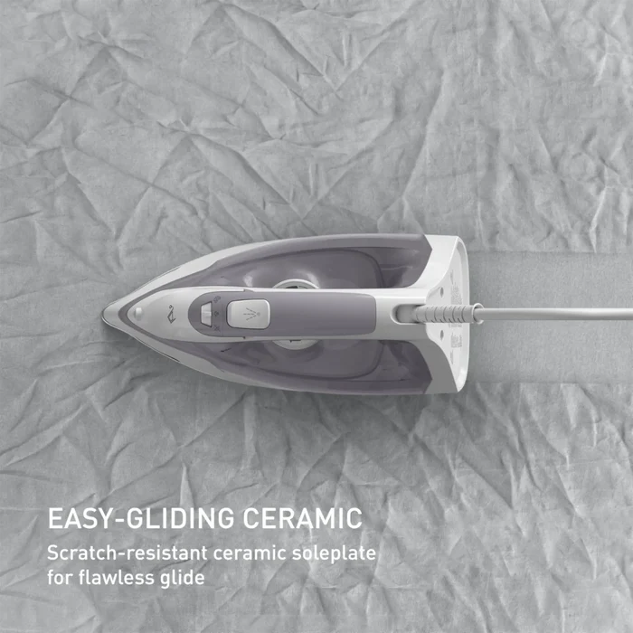 Tefal Virtuo 30 Steam Iron FV2C43 with easy gliding ceramic scratch-resistant ceramic soleplate