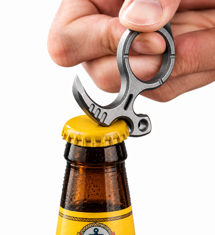 The Nightcap 2.0 - Titanium Single Knuckle Bottle Opener