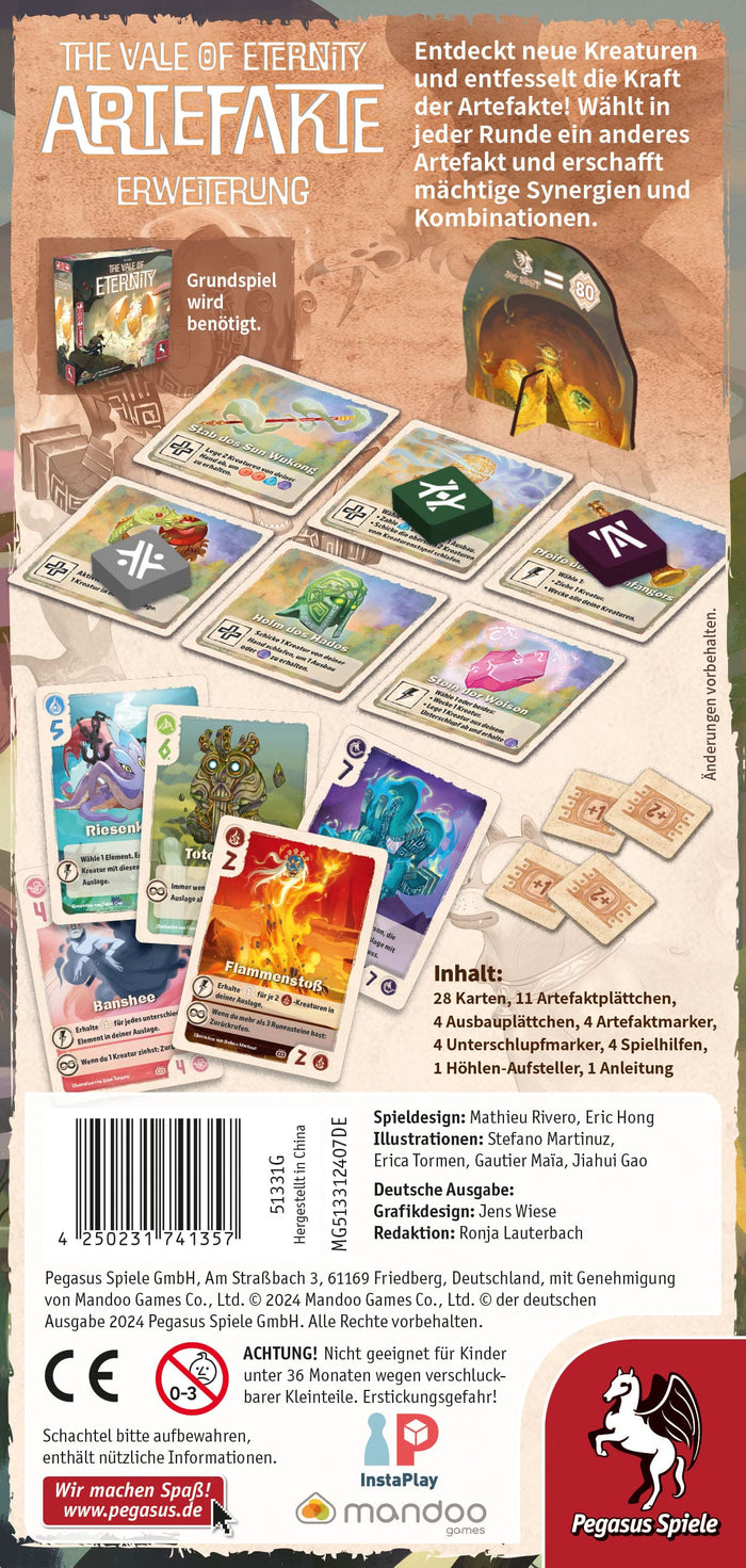 The Vale of Eternity: Artefakte (Erweiterung) - Neue Karten für das Kombo-Spiel