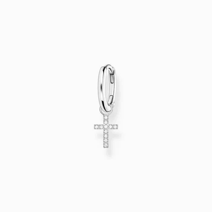 Thomas Sabo Einzel Creole mit Kreuz Anhänger silber – CR709-051-14