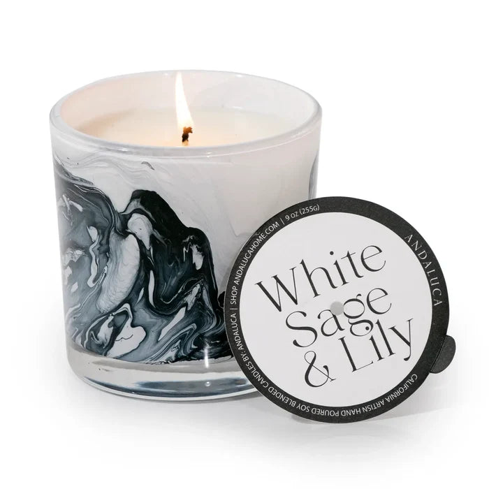 TL A A Art Glass Candle