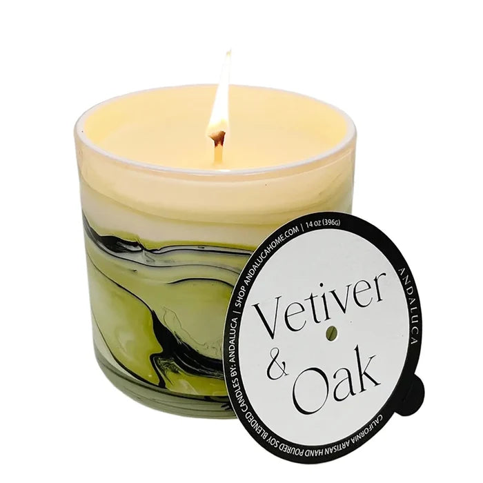 TL A A Art Glass Candle