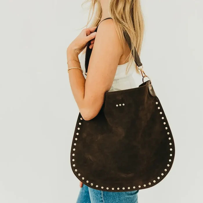 TL PS Rivet Suede Hobo Bag