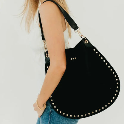 TL PS Rivet Suede Hobo Bag
