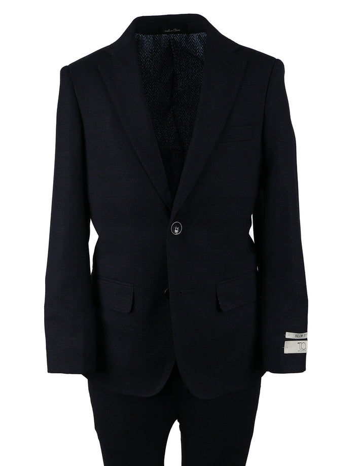 T.O. Boy's Fashion Suit - Birdseye Navy