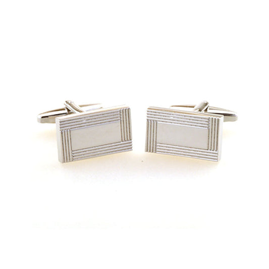 T.O. Collection Cufflinks Silver Square