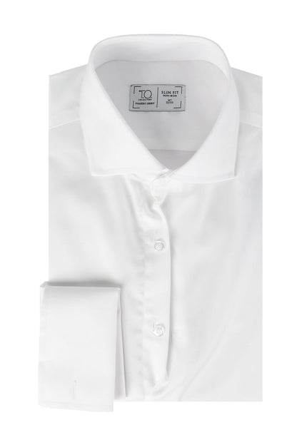 White dress shirt with collar and cuff on a white background