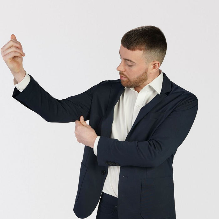 T.O Men's Patch Pocket Performance  Blazer Jacket - Navy