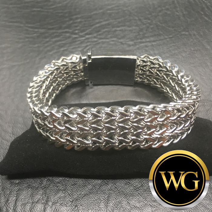 Triple Wheat / Link Stainless Steel Silver (ONLY)