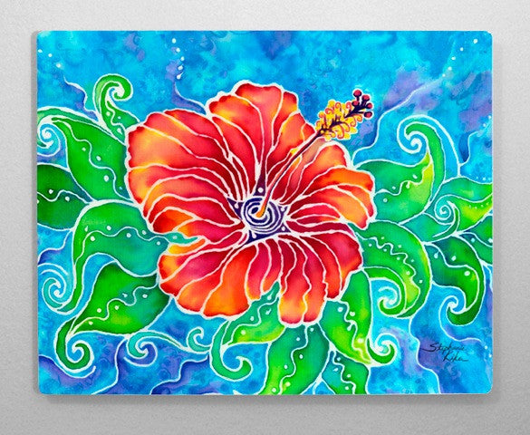 Tropical Hibiscus Aluminum Wall Art