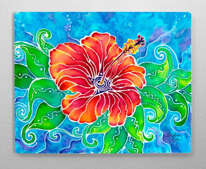 Tropical Hibiscus Aluminum Wall Art