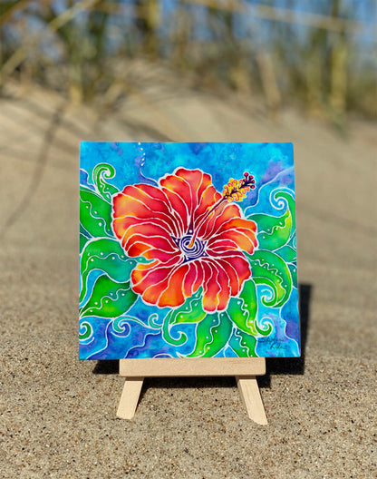 Tropical Hibiscus Ceramic Tile