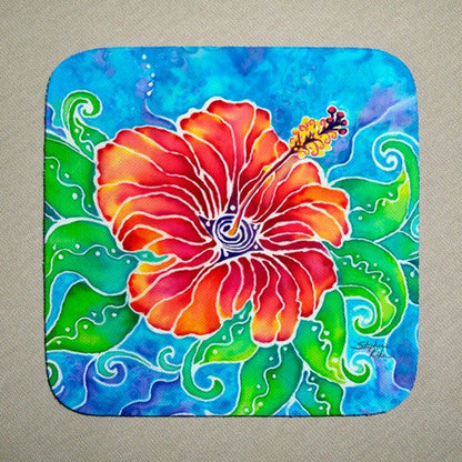 Tropical Hibiscus Coaster