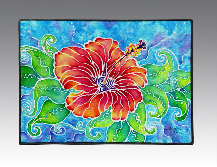 Tropical Hibiscus Door Mat