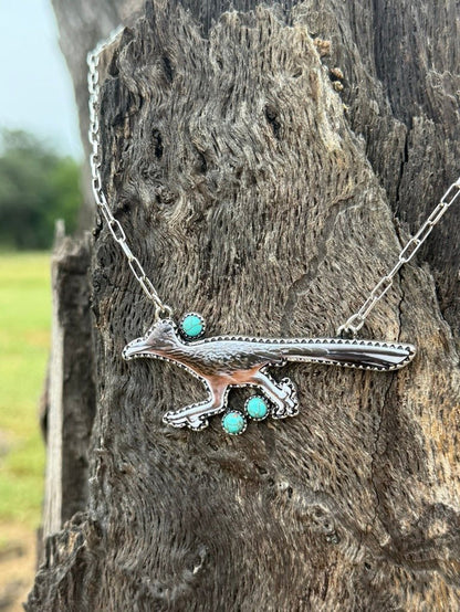 Turquoise Roadrunner Chain Necklace