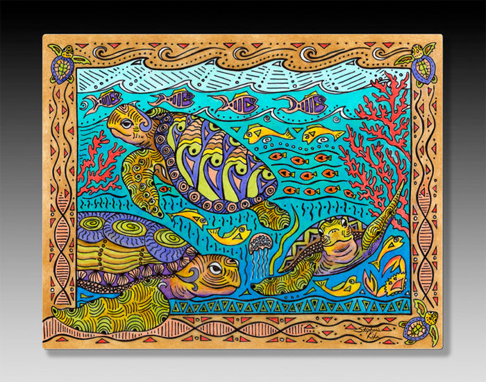 Turtle Time Aluminum Wall Art