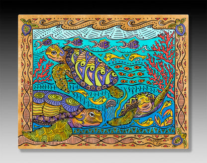 Turtle Time Aluminum Wall Art