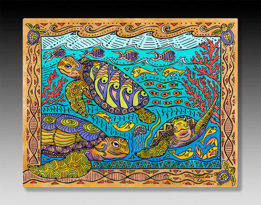 Turtle Time Aluminum Wall Art