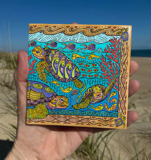 Turtle Time Ceramic Tile