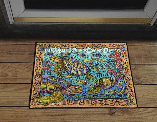 Turtle Time Door Mat