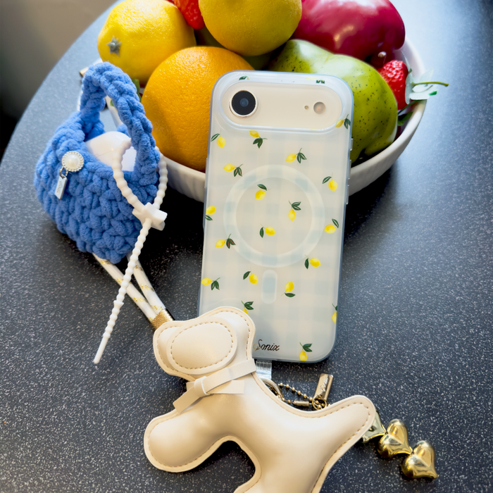 Universal Crossbody Phone Strap with Plush Animal - Ivory Dog