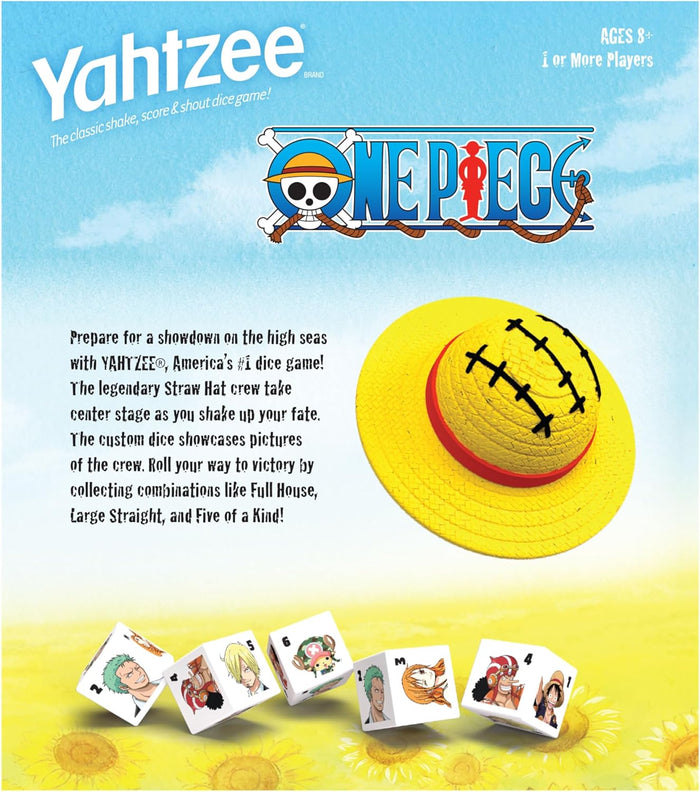 USAopoly Yahtzee - One Piece Collectible Monkey D. Luffy Straw Hat Dice Cup - Kryptonite Character Store