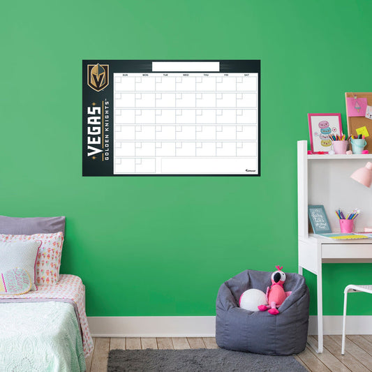 Vegas Golden Knights - Dry Erase Calendar - Official NHL - Reusable Vinyl Wall Decal - Vegas Team Store