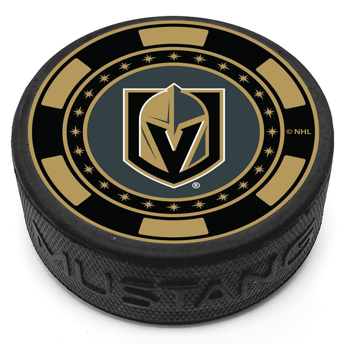 Vegas Golden Knights Black Poker Chip Textured Puck - Vegas Team Store