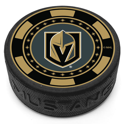 Vegas Golden Knights Black Poker Chip Textured Puck - Vegas Team Store