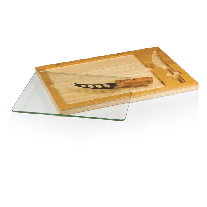 Vegas Golden Knights Hockey Rink - Icon Glass Top Cutting Board & Knife Set - Vegas Team Store
