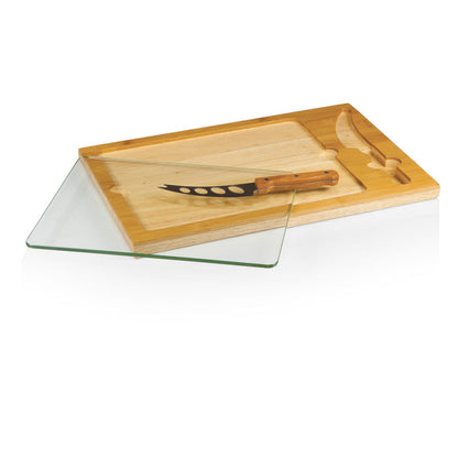 Vegas Golden Knights Hockey Rink - Icon Glass Top Cutting Board & Knife Set - Vegas Team Store