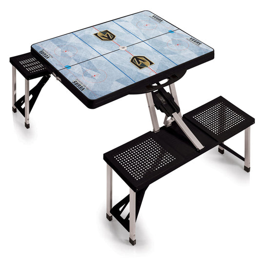 Vegas Golden Knights Hockey Rink - Picnic Table Portable Folding Table with Seats - Vegas Team Store