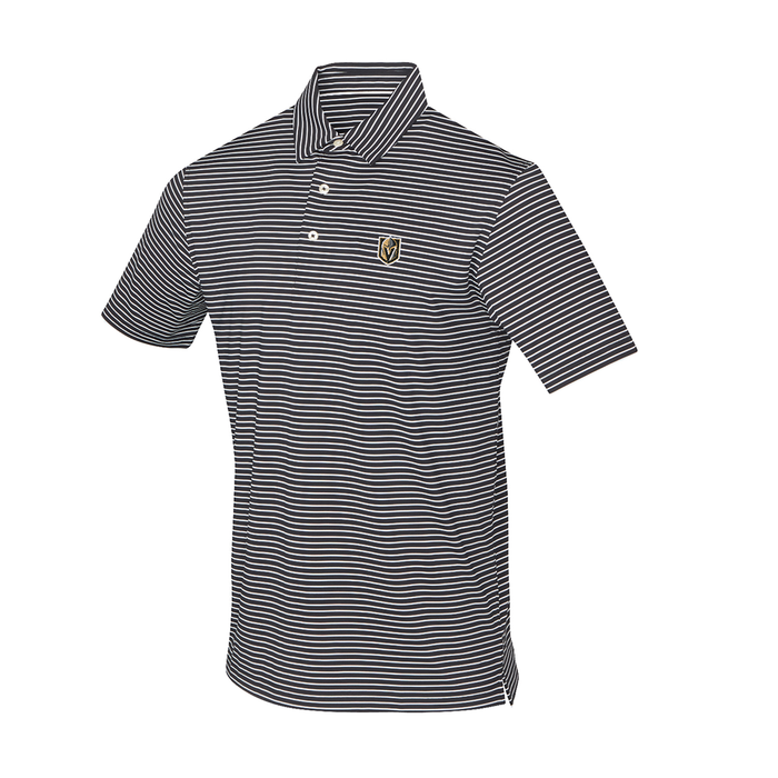 Vegas Golden Knights Primary Carmel Stripe Polo - BLACK