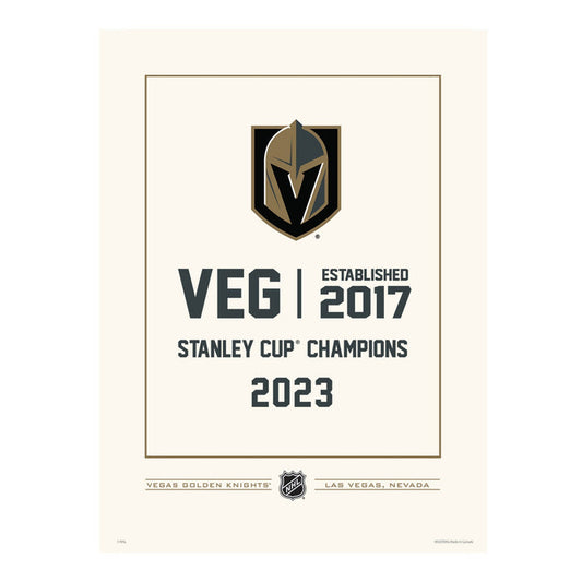 Vegas Golden Knights Stanley Cup Champions Print - 12" x 16" Dynasty Design - Vegas Team Store