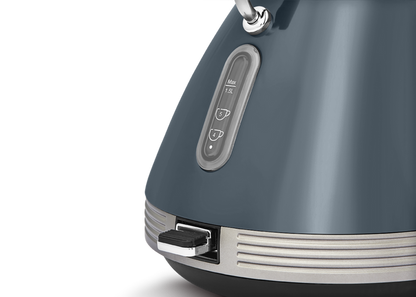 water indicator on blue kettle