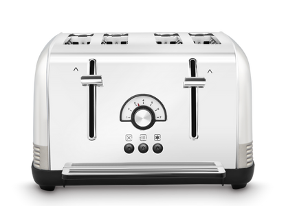 Venture Retro Silver 4 Slice Toaster - Tungsten