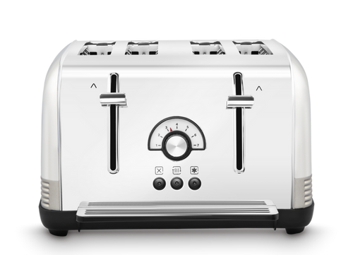 Venture Retro Silver 4 Slice Toaster - Tungsten