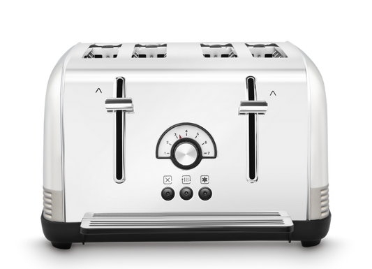 Venture Retro Silver 4 Slice Toaster - Tungsten