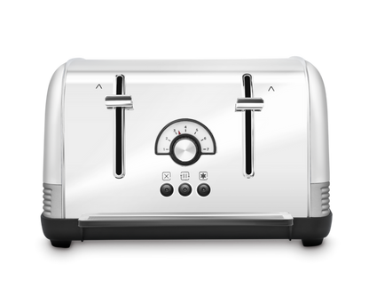 Venture Retro Silver 4 Slice Toaster - Tungsten