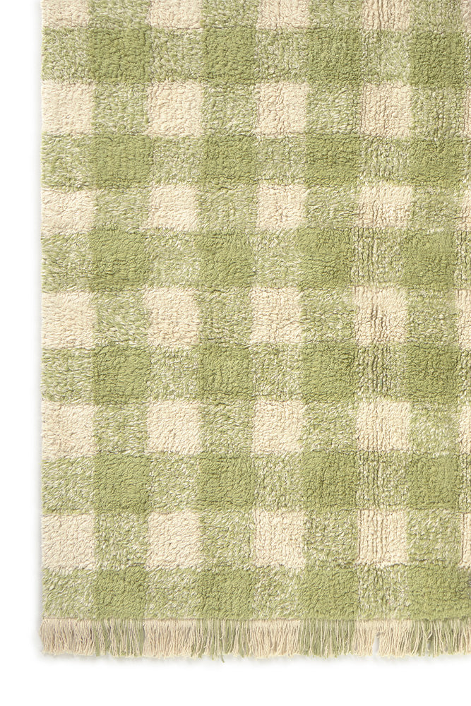 Vichy Matcha Washable Area Rug - Rugs by Roo