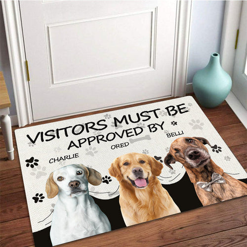 Visitors Must Be Approved By This Dog - Custom Photo Doormat Gifts For Dog Lovers