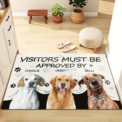Visitors Must Be Approved By This Dog - Custom Photo Doormat Gifts For Dog Lovers