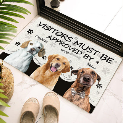 Visitors Must Be Approved By This Dog - Custom Photo Doormat Gifts For Dog Lovers