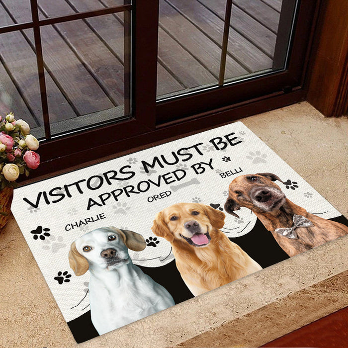 Visitors Must Be Approved By This Dog - Custom Photo Doormat Gifts For Dog Lovers