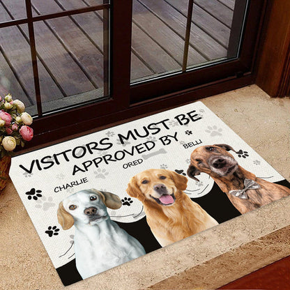 Visitors Must Be Approved By This Dog - Custom Photo Doormat Gifts For Dog Lovers