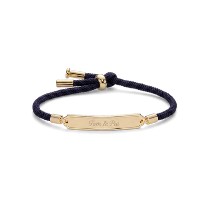 Vitamin Sea Gravur Armband Gold Marineblau